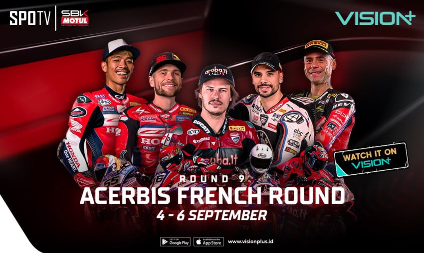 Putaran Kesembilan WSBK 2026 di Prancis Disiarkan VISION+, Poin Juara Masih Diperebutkan